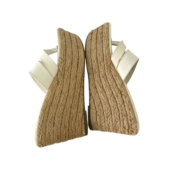 Y2K Vintage Calvin Klein Womens sz 8 Chunky Leather Slip on Platform Wedges 90s - Picture 5 of 7